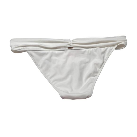 Victoria's Secret White Ruched Slider Bikini Bottoms Size Large - Picture 2 of 5
